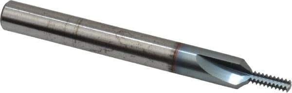 Scientific Cutting Tools - #8-32 Thread, 1/4" Shank Diam, TiCN Coating, Powdered Metal Straight Flute Thread Mill - 3 Flutes, 2-1/2" OAL, #8 Min Noml Diameter - Apex Tool & Supply