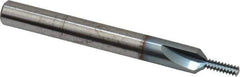 Scientific Cutting Tools - #8-32 Thread, 1/4" Shank Diam, TiCN Coating, Powdered Metal Straight Flute Thread Mill - 3 Flutes, 2-1/2" OAL, #8 Min Noml Diameter - Apex Tool & Supply