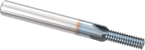 Scientific Cutting Tools - 3/8-18 Thread, 3/8" Shank Diam, TiCN Coating, Powdered Metal Straight Flute Thread Mill - 4 Flutes, 3-1/2" OAL, 3/8" Min Noml Diameter - Apex Tool & Supply