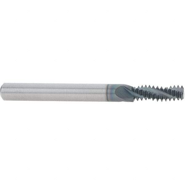 Scientific Cutting Tools - 5/16-18 UNC, 0.235" Cutting Diam, 3 Flute, Solid Carbide Helical Flute Thread Mill - Internal/External Thread, 0.689" LOC, 2-1/2" OAL, 1/4" Shank Diam - Apex Tool & Supply