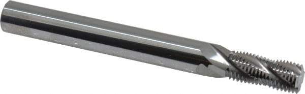 Scientific Cutting Tools - 7/16-24 UNS, 0.345" Cutting Diam, 4 Flute, Solid Carbide Helical Flute Thread Mill - Internal/External Thread, 0.808" LOC, 3-1/2" OAL, 3/8" Shank Diam - Apex Tool & Supply