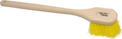 Weiler - 2" Bristle Length, Polypropylene Scrub Brush - 20" OAL, Straight Handle, Yellow, Foam Block - Apex Tool & Supply