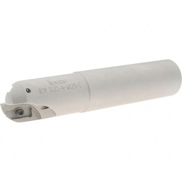 Iscar - 1-1/4" Cut Diam, 1.02" Max Depth of Cut, 1-1/4" Shank Diam, 6.3" OAL, Indexable Ball Nose End Mill - 2.52" Head Length, Straight Shank, BCM Toolholder, BCR... Insert - Apex Tool & Supply