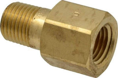 Parker - 1/4 Male Thread x 1/4 Female Thread, Brass Industrial Pipe Adapter - MBSPT x FNPTF, 1,000 psi - Apex Tool & Supply