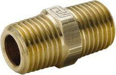Parker - 3/4 Male Thread, Brass Industrial Pipe Hex Nipple - MBSPT, 1,000 psi - Apex Tool & Supply