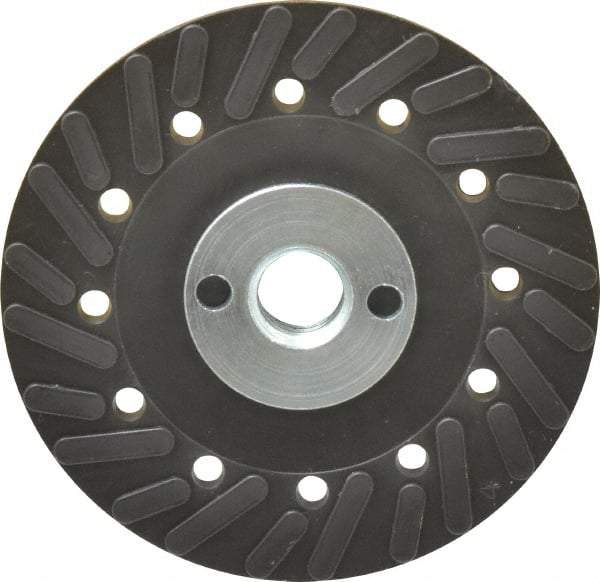 Made in USA - 4" Diam Locking Nut Disc Backing Pad - Hard Density, 20,000 RPM - Apex Tool & Supply