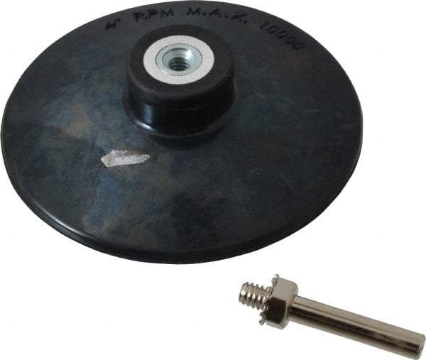 Value Collection - 4" Diam Quick-Change Type R Disc Backing Pad - 1/4" Shank Diam, Medium Density, 10,000 RPM - Apex Tool & Supply