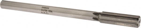 Made in USA - 11/16" Carbide-Tipped 6 Flute Chucking Reamer - Apex Tool & Supply