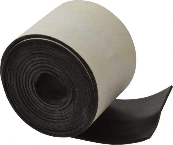 Made in USA - 1/16" Thick x 2" Wide x 60" Long, Adhesive Backed Buna-N Rubber Strip - Stock Length, 60 Shore A Durometer, 2,500 psi Tensile Strength, -20 to 170°F, Black - Apex Tool & Supply
