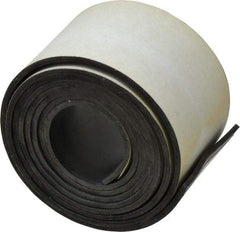 Made in USA - 60" Long, 2" Wide, 0.093" Thick, Buna-N Rubber Foam Sheet - 50 to 60 Durometer, Black, -20 to 180°F, 2,500 psi Tensile Strength, Adhesive Backing, Stock Length - Apex Tool & Supply