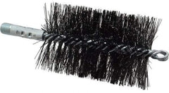 Schaefer Brush - 4-1/2" Brush Length, 3" Diam, Double Stem, Double Spiral Tube Brush - 7-1/2" Long, Tempered Steel Wire, 1/4" NPT Male Connection - Apex Tool & Supply