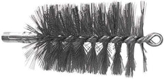 Schaefer Brush - 4-1/2" Brush Length, 2-3/4" Diam, Double Stem, Single Spiral Tube Brush - 7-1/4" Long, Stainless Steel, 1/4" NPSM Male Connection - Apex Tool & Supply