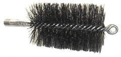 Schaefer Brush - 4-1/2" Brush Length, 5-1/2" Diam, Double Stem, Double Spiral Tube Brush - 7-1/2" Long, Tempered Steel Wire, 1/4" NPT Male Connection - Apex Tool & Supply