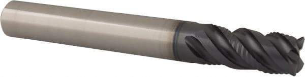 Iscar - 3/8", 4 Flute, Single End, Solid Carbide, Corner Chamfer End Mill - 3" OAL, 45° Helix, Right Hand Flute, 3/4" LOC, Right Hand Cut - Apex Tool & Supply