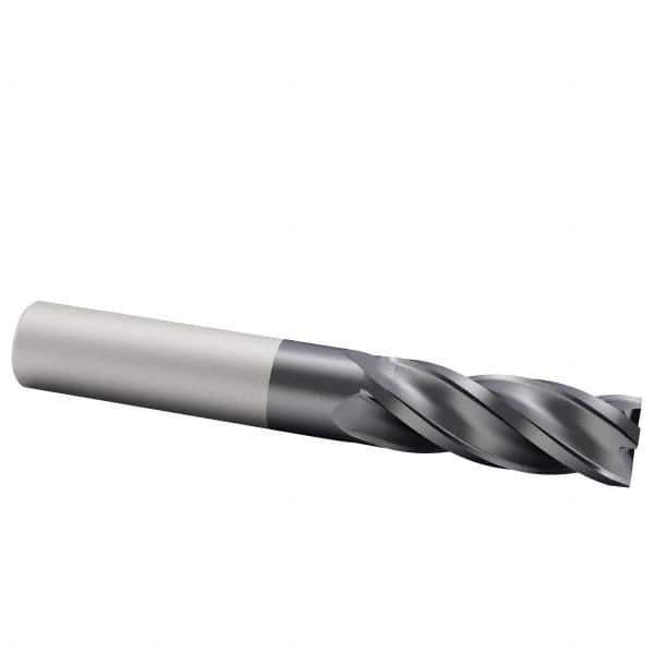Accupro - 14mm, 32mm LOC, 14mm Shank Diam, 89mm OAL, 4 Flute, Solid Carbide Square End Mill - Single End, AlTiN Finish, Spiral Flute, 40° Helix, Centercutting, Right Hand Cut, Right Hand Flute - Apex Tool & Supply