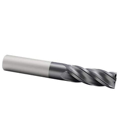 Accupro - 14mm, 32mm LOC, 14mm Shank Diam, 89mm OAL, 4 Flute, Solid Carbide Square End Mill - Single End, AlTiN Finish, Spiral Flute, 40° Helix, Centercutting, Right Hand Cut, Right Hand Flute - Apex Tool & Supply