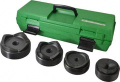 Greenlee - 9 Piece, 4" Punch Hole Diam, Hydraulic Standard Punch Kit - Round Punch, 10 Gage Mild Steel - Apex Tool & Supply
