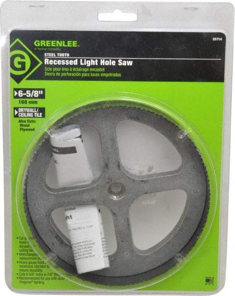 Greenlee - 6-5/8" Diam, 7/8" Cutting Depth, Hole Saw - High Speed Steel Saw - Apex Tool & Supply