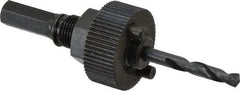 Greenlee - 6 to 1-1/4" Tool Diam Compatibility, Hex Shank, Steel Integral Pilot Drill, Hole Cutting Tool Arbor - 1/2" Min Chuck, Threaded Shank Attachment, For Carbide-Grit Hole Saws, Greenlee Bimetal Hole Saws, Recessed Light Hole Saws - Apex Tool & Supply