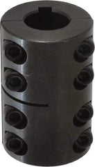 Climax Metal Products - 20mm Inside x 42mm Outside Diam, Metric Two Piece Clamping Rigid Coupling with Keyway - 65mm Long x 6mm Keyway Width x 2.8mm Keyway Depth - Apex Tool & Supply