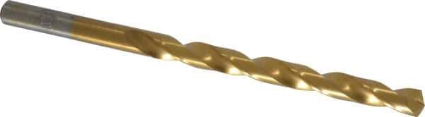 Chicago-Latrobe - Letter B 135° Cobalt Jobber Drill - TiN Finish, Right Hand Cut, Spiral Flute, Straight Shank, 4" OAL, Split Point - Apex Tool & Supply