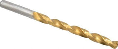 Chicago-Latrobe - Letter G 135° Cobalt Jobber Drill - TiN Finish, Right Hand Cut, Spiral Flute, Straight Shank, 4-1/8" OAL, Split Point - Apex Tool & Supply