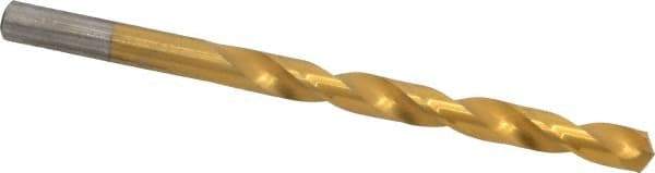 Chicago-Latrobe - Letter J 135° Cobalt Jobber Drill - TiN Finish, Right Hand Cut, Spiral Flute, Straight Shank, 4-1/8" OAL, Split Point - Apex Tool & Supply