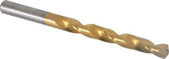 Chicago-Latrobe - Letter V 135° Cobalt Jobber Drill - TiN Finish, Right Hand Cut, Spiral Flute, Straight Shank, 5" OAL, Split Point - Apex Tool & Supply