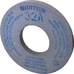 Norton - 12" Diam x 5" Hole x 1" Thick, K Hardness, 46 Grit Surface Grinding Wheel - Aluminum Oxide, Type 1, Coarse Grade, 2,070 Max RPM, Vitrified Bond, No Recess - Apex Tool & Supply