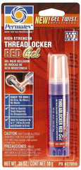 Permatex - 10 Gal Tube, Red, High Strength Gel Threadlocker - Series 270, 24 hr Full Cure Time, Hand Tool, Heat Removal - Apex Tool & Supply