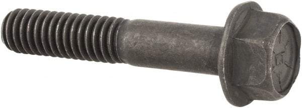 Value Collection - 5/16-18 UNC, 1-3/4" Length Under Head, Hex Drive Flange Bolt - 7/8" Thread Length, Grade 8 Alloy Steel, Smooth Flange, Phosphate & Oil Finish - Apex Tool & Supply
