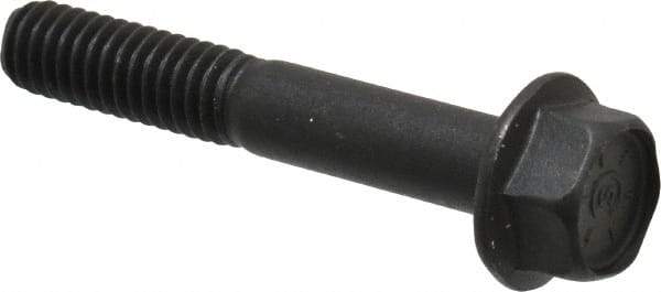 Value Collection - 5/16-18 UNC, 2" Length Under Head, Hex Drive Flange Bolt - 7/8" Thread Length, Grade 8 Alloy Steel, Smooth Flange, Phosphate & Oil Finish - Apex Tool & Supply