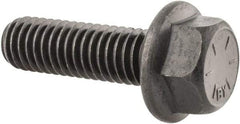 Value Collection - 3/8-16 UNC, 1-1/4" Length Under Head, Hex Drive Flange Bolt - 1-1/4" Thread Length, Grade 8 Alloy Steel, Smooth Flange, Phosphate & Oil Finish - Apex Tool & Supply