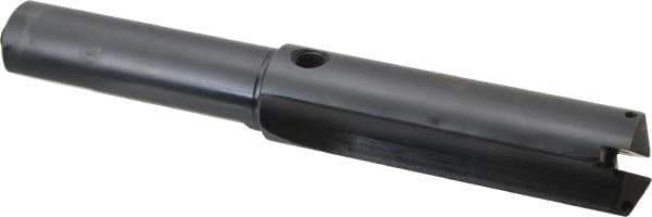 Allied Machine and Engineering - Series 2.5, 1-3/16 to 1-3/8" Diam, 1" Diam Straight Shank, Straight Flute Spade Drill - 3-3/8" Max Depth, 4-41/64" Body Length, 8" OAL, Short Length, Through Coolant - Apex Tool & Supply