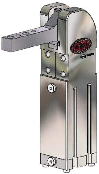 De-Sta-Co - 221 Lb Inner Hold Capacity, Vert Mount, Air Power Hold-Down Toggle Clamp - M5 Port, 90° Bar Opening, 104mm Height Under Bar - Apex Tool & Supply
