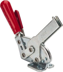 De-Sta-Co - 840 Lb Holding Capacity, Horizontal Handle, Manual Hold Down Toggle Clamp - 70° Handle Movement, 68° Bar Opening, U-Bar, Flanged Base, Electro-Plated Zinc, Carbon Steel - Apex Tool & Supply