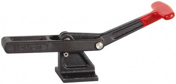 De-Sta-Co - 2,000 Lb Capacity, Horizontal, U-Bar, Flanged Base, Carbon Steel Pull Action Latch Clamp - 3" Drawing Movement, 9.28" OAL, Whale Tail Handle - Apex Tool & Supply