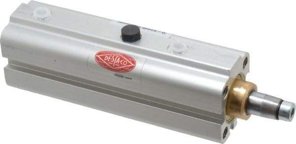 De-Sta-Co - 22 Lb Clamping Force, Adjustable (Right, Left, Straight) Swing, 21mm Total Stroke, Single-Acting Pneumatic Swing Clamp - M5 Port, 105.41mm Body Length x 20.07mm Body Width, 4.9 cm3 (Clamp), 6.6 cm3 (Unclamp), 145 Max psi - Apex Tool & Supply