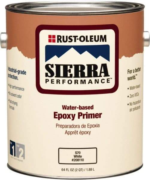 Rust-Oleum - 1 Gal White Water-Based Acrylic Enamel Primer - 200 to 300 Sq Ft Coverage, 0 gL Content, Quick Drying, Interior/Exterior - Apex Tool & Supply