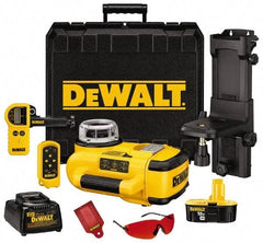 DeWALT - 200' (Interior) & 2,000' (Exterior) Measuring Range, 1/8" at 100' & 3mm at 31m Accuracy, Self-Leveling Rotary Laser with Detector - ±5° Self Leveling Range, 60, 250 & 600 RPM, 1 Beam, 18 Volt XRP Battery Included - Apex Tool & Supply