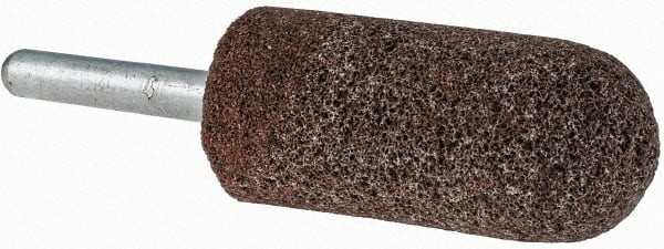 Grier Abrasives - 7/8 x 2" Head Diam x Thickness, A11, Pointed Tree, Aluminum Oxide Mounted Point - Apex Tool & Supply