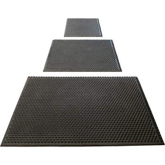 Barefoot - 3' Long x 3' Wide, Dry/Wet Environment, Anti-Fatigue Matting - Black, Nitrile Rubber with Nitrile Rubber Base - Apex Tool & Supply