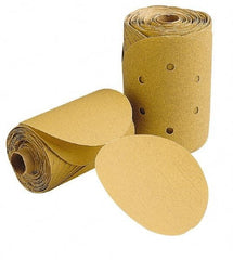 3M - 6" Diam, 150 Grit FEPA, Aluminum Oxide Adhesive PSA Disc - Very Fine Grade, Gold, F Weighted Backing, Flexible, Use with Random Orbital Sanders - Apex Tool & Supply