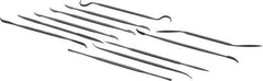 Grobet - 12 Piece Swiss Pattern File Set - 6" Long, 2 Coarseness, Die Sinker's Handle - Apex Tool & Supply