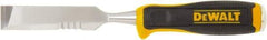 DeWALT - 11" OAL x 1" Blade Width Wood Chisel - 1" Tip, 1" Stock, High-Impact Polypropylene & Rubber Handle - Apex Tool & Supply