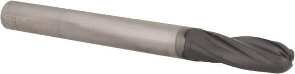 Seco - 6mm Diam, 18mm LOC, 4 Flute Solid Carbide Ball End Mill - Dura Finish, Single End, 65mm OAL, 6mm Shank Diam, Spiral Flute - Apex Tool & Supply