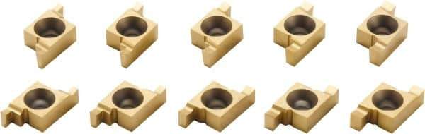 Seco - 1019, 10115, 10135, 10165, 1021510ER, 10NR FG Grade CP500, 1.15, 1.35, 1.65, 1.9 & 2.15mm Cutting Width Carbide Grooving Insert - 1.15, 1.35, 1.65, 1.9 & 2.15mm Max Depth of Cut, Right Hand, TiAlN/TiN Finish - Apex Tool & Supply