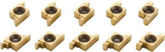 Seco - 1019, 10115, 10135, 10165, 1021510ER, 10NR FG Grade CP500, 1.15, 1.35, 1.65, 1.9 & 2.15mm Cutting Width Carbide Grooving Insert - 1.15, 1.35, 1.65, 1.9 & 2.15mm Max Depth of Cut, Right Hand, TiAlN/TiN Finish - Apex Tool & Supply
