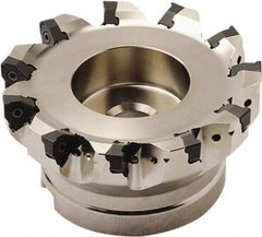 Seco - 7 Inserts, 63mm Cut Diam, 22mm Arbor Diam, 7.5mm Max Depth of Cut, Indexable Square-Shoulder Face Mill - 90° Lead Angle, 40mm High, XNEX 0806 Insert Compatibility - Apex Tool & Supply