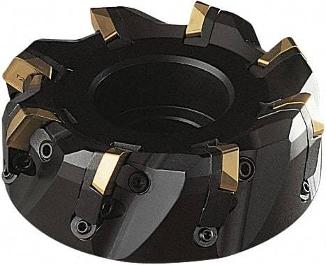 Seco - 78mm Cut Diam, 22mm Arbor Hole, 12mm Max Depth of Cut, 60° Indexable Chamfer & Angle Face Mill - 4 Inserts, SPE.. 1906 Insert, Right Hand Cut, 4 Flutes, Series R220.60 - Apex Tool & Supply